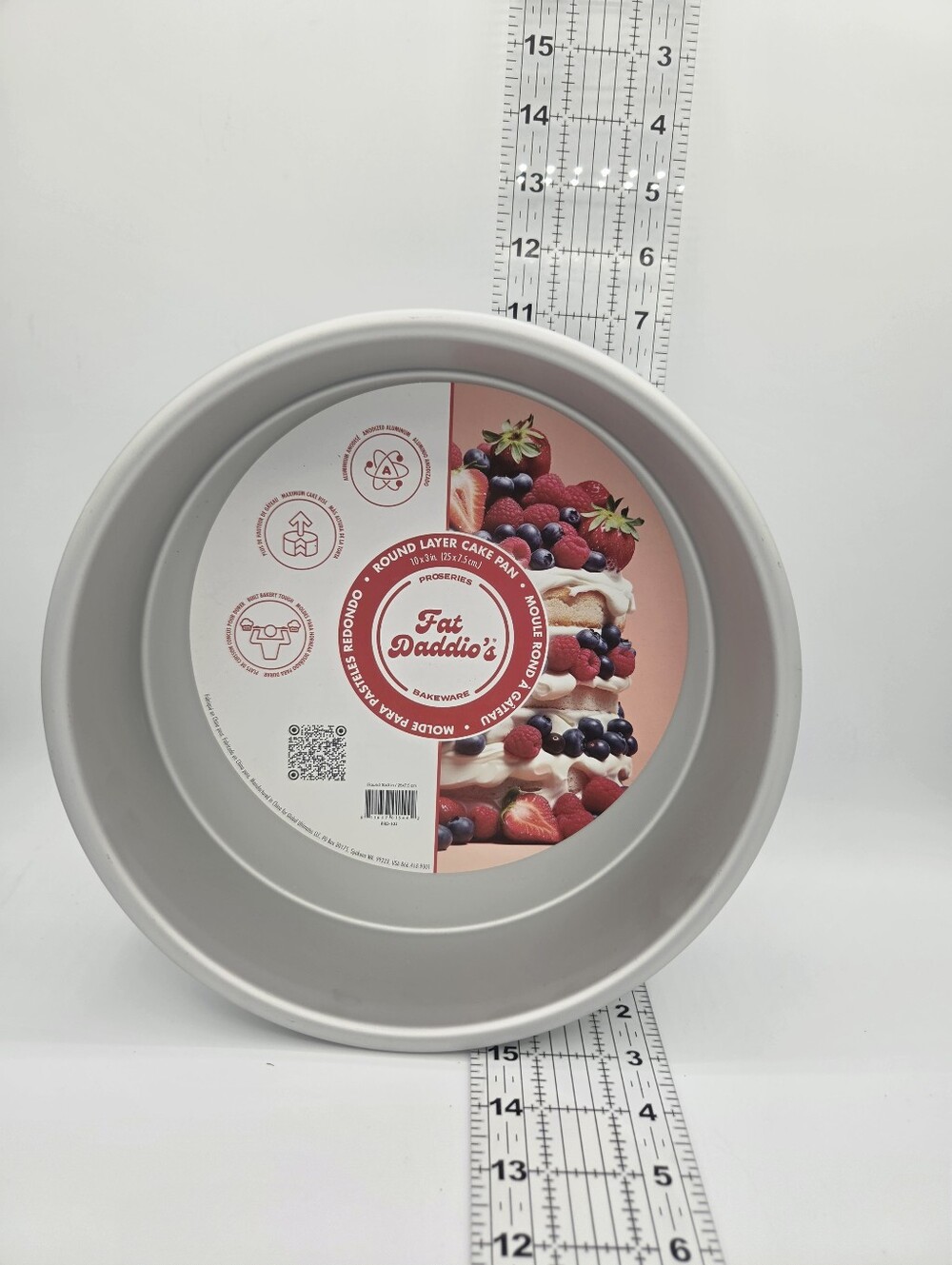 Fat Daddio's ProSeries Round Cake Pan 10x2 Aluminum Uncoated Silver PRD-102